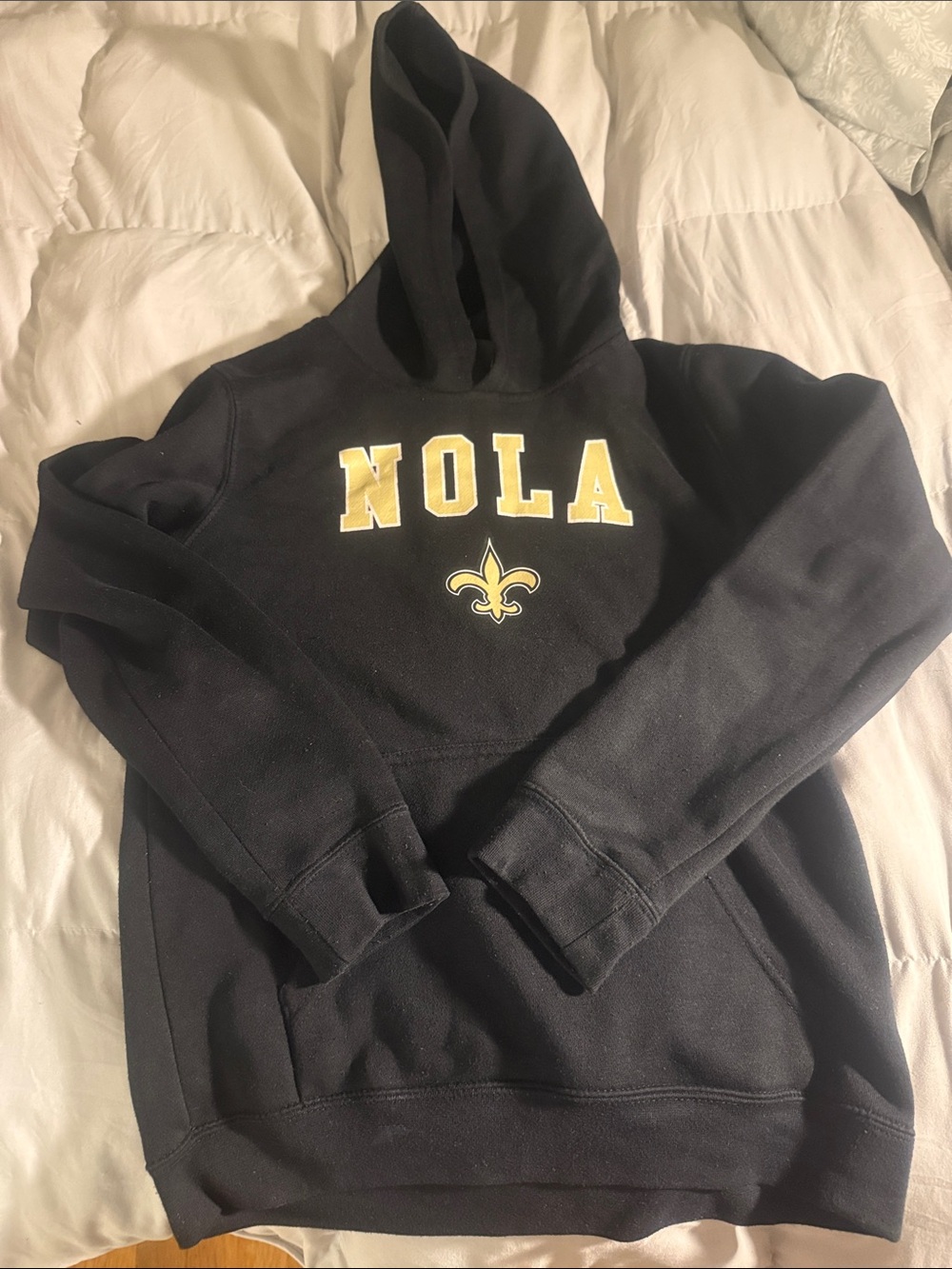 NFL Black Crewneck Hoodie with Gold NOLA Lettering